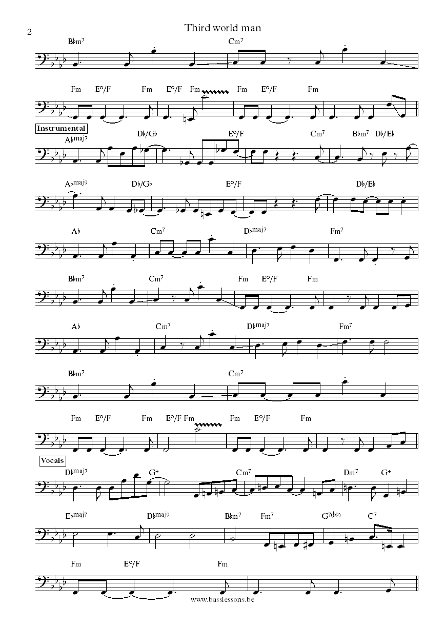 Steely Dan Third World ManChuck Rainey bass transcription part 2