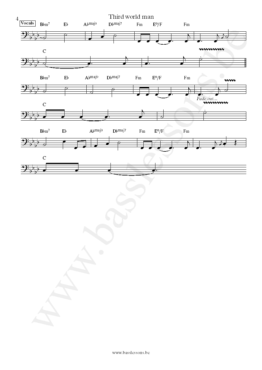 Steely Dan Third World ManChuck Rainey bass transcription part 4