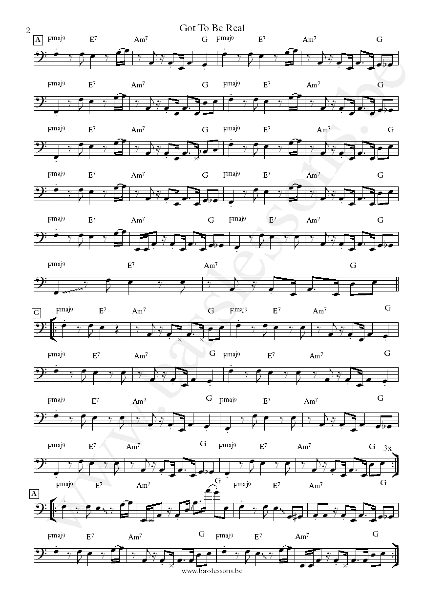 Cheryl Lynn Got to Be Real David Shields bass transcription part 2