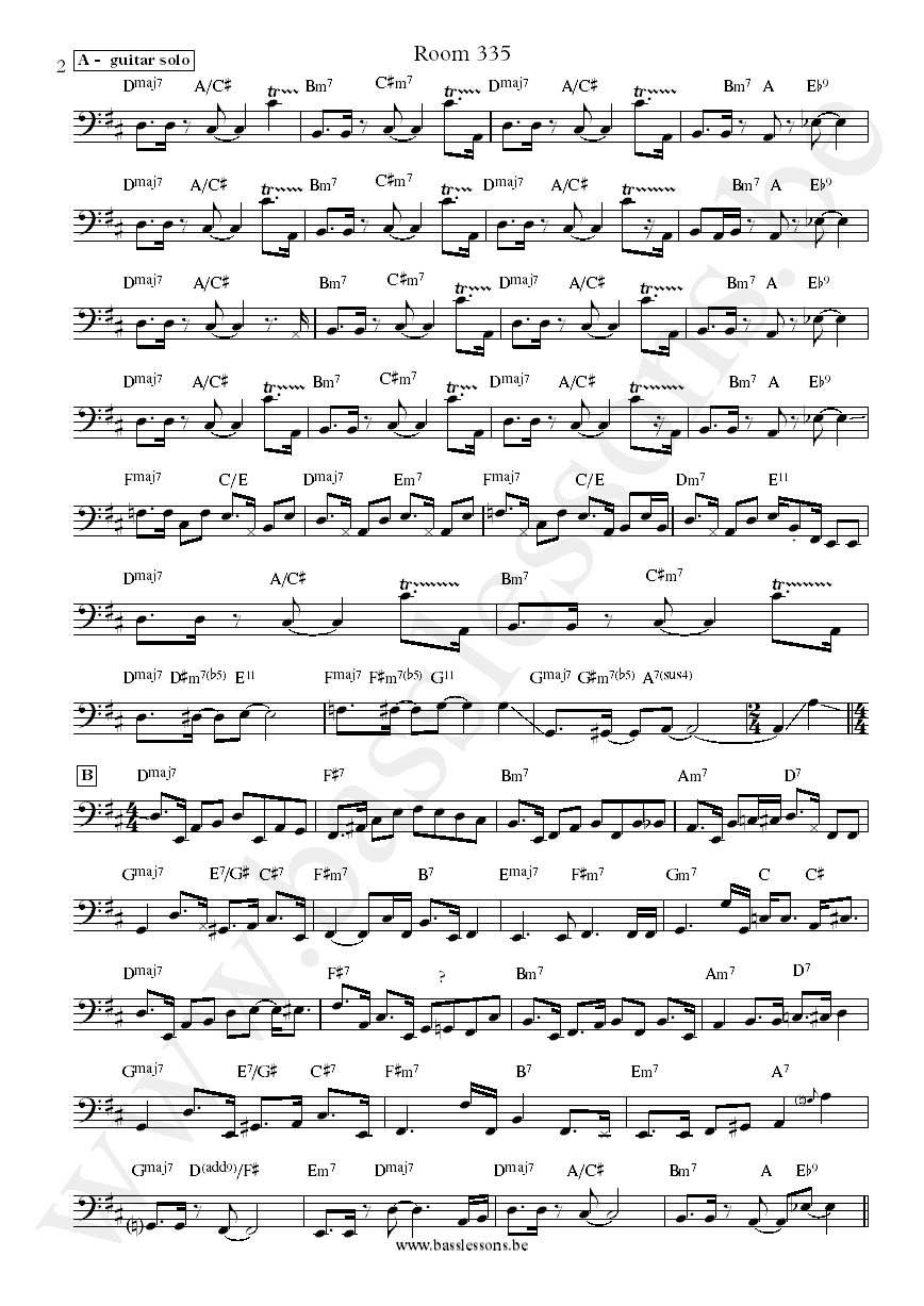 Larry Carlto Room 335 Abraham Laboriel bass transcription part 2