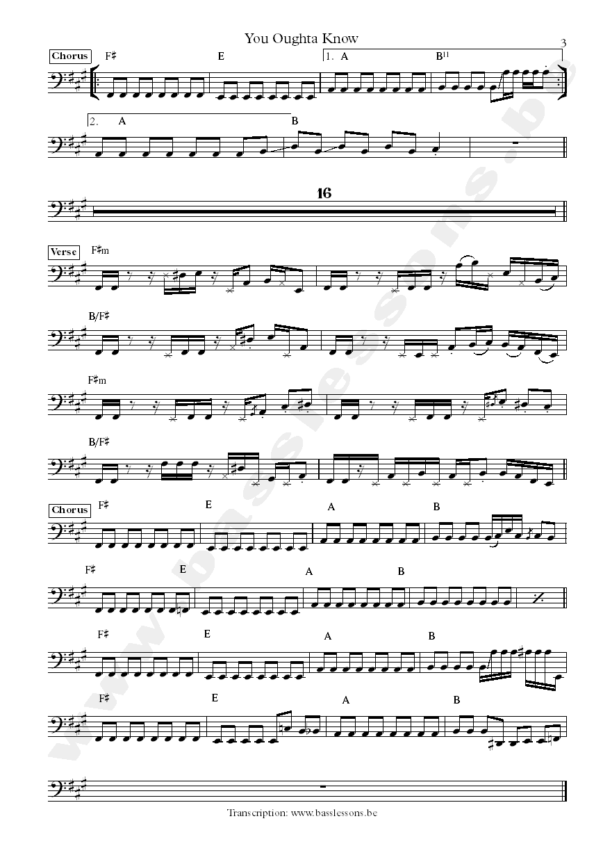 You oughta know Bass Flea