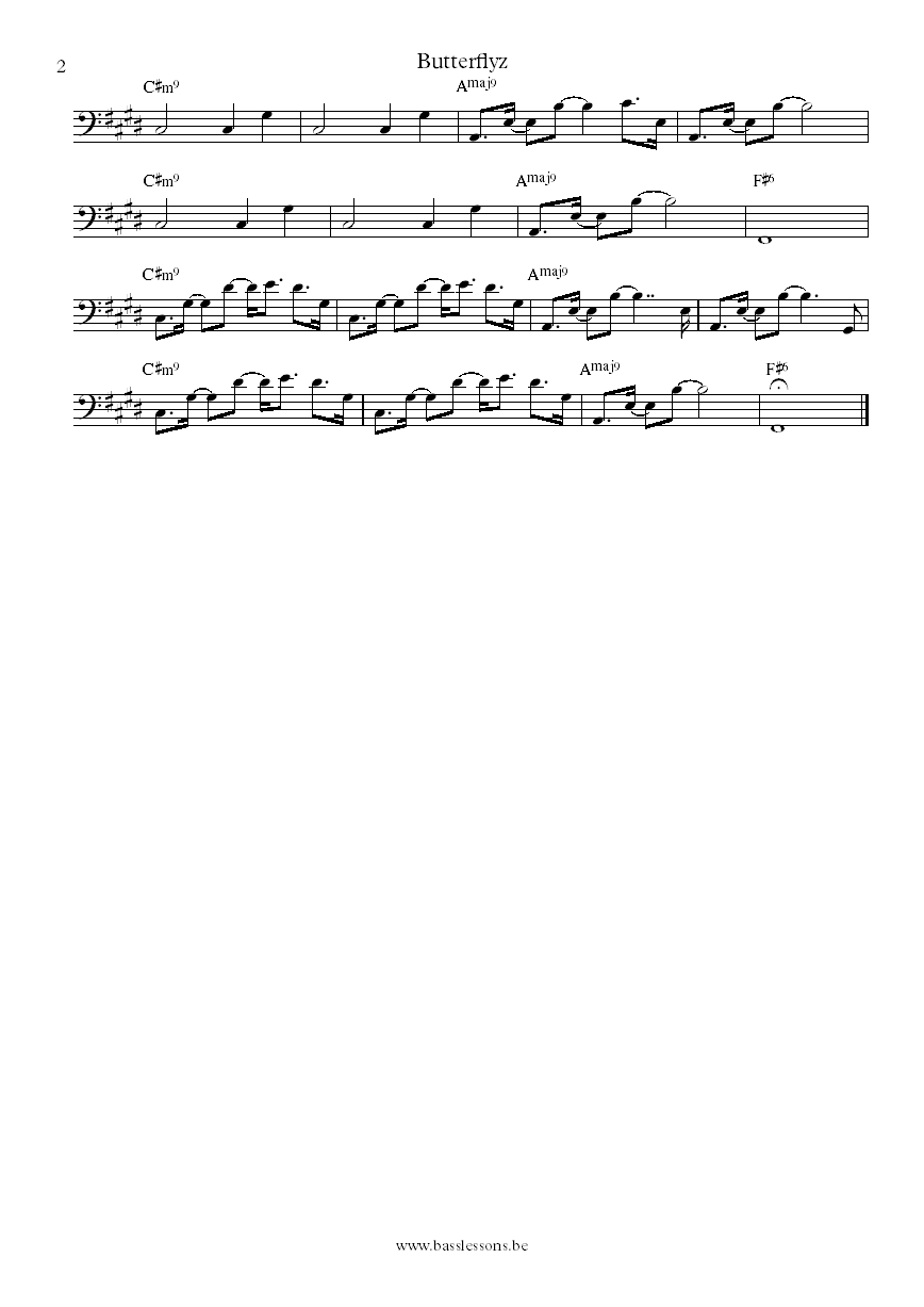 Alicia Keys Butterflyz Richie Goods bass transcription part 2