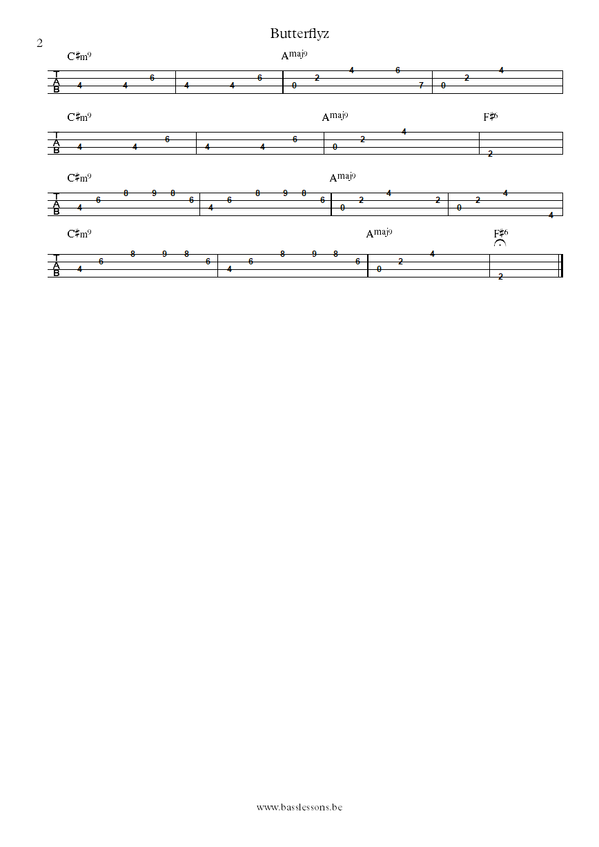 Alicia Keys Butterflyz Richie Goods bass tab part 2