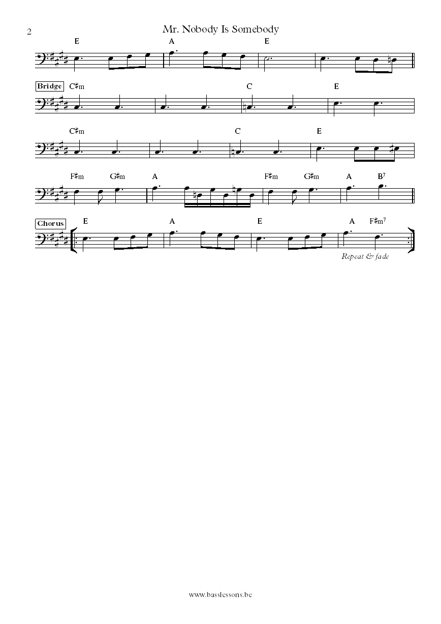 Johnnie Taylor Mr. Nobody Is Somebody Donald Duck Dunn bass transcription part 2