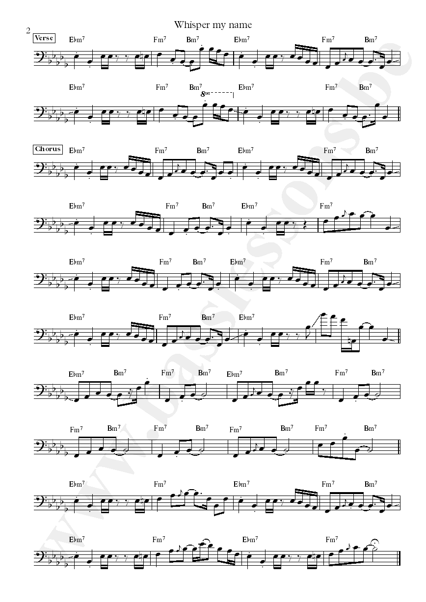 Adeline Whisper my name bass transcription part 2