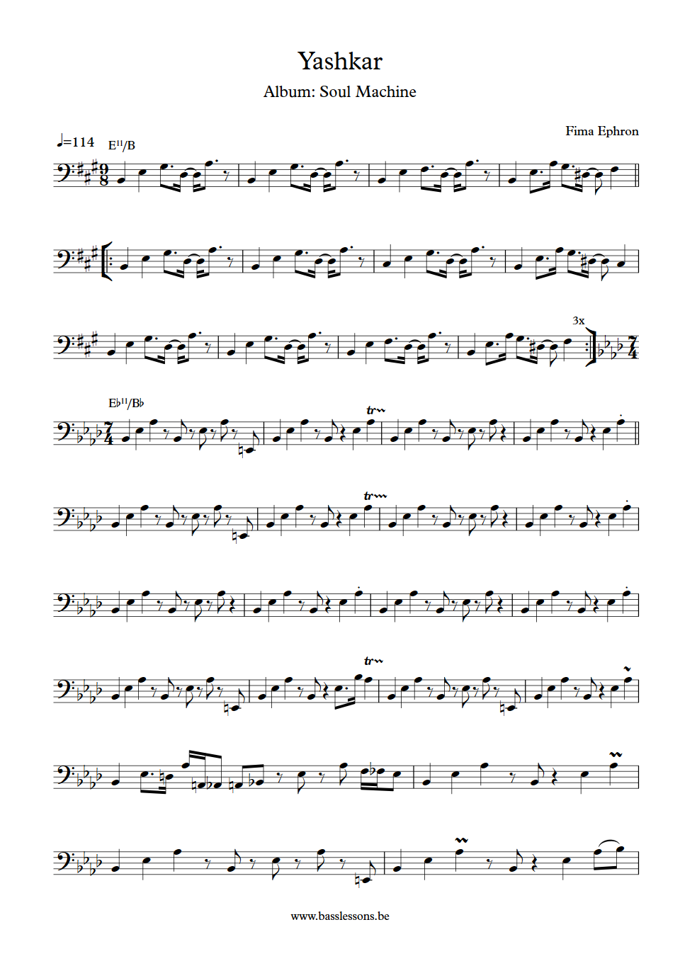 Fima Ephron Yashkar bass transcription