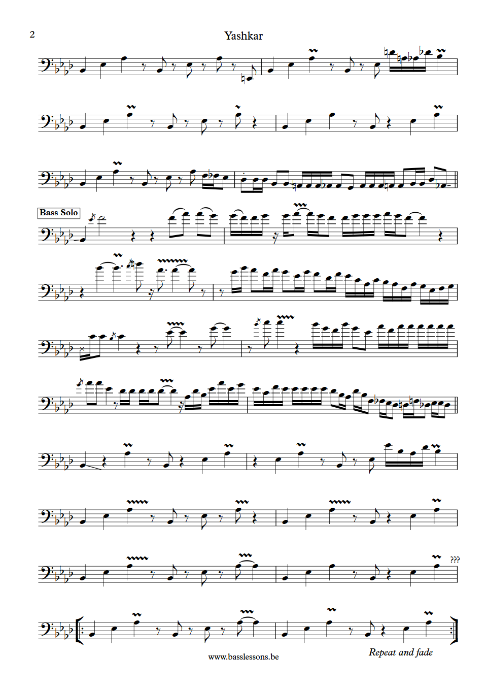 Fima Ephron Yashkar bass transcription part 2