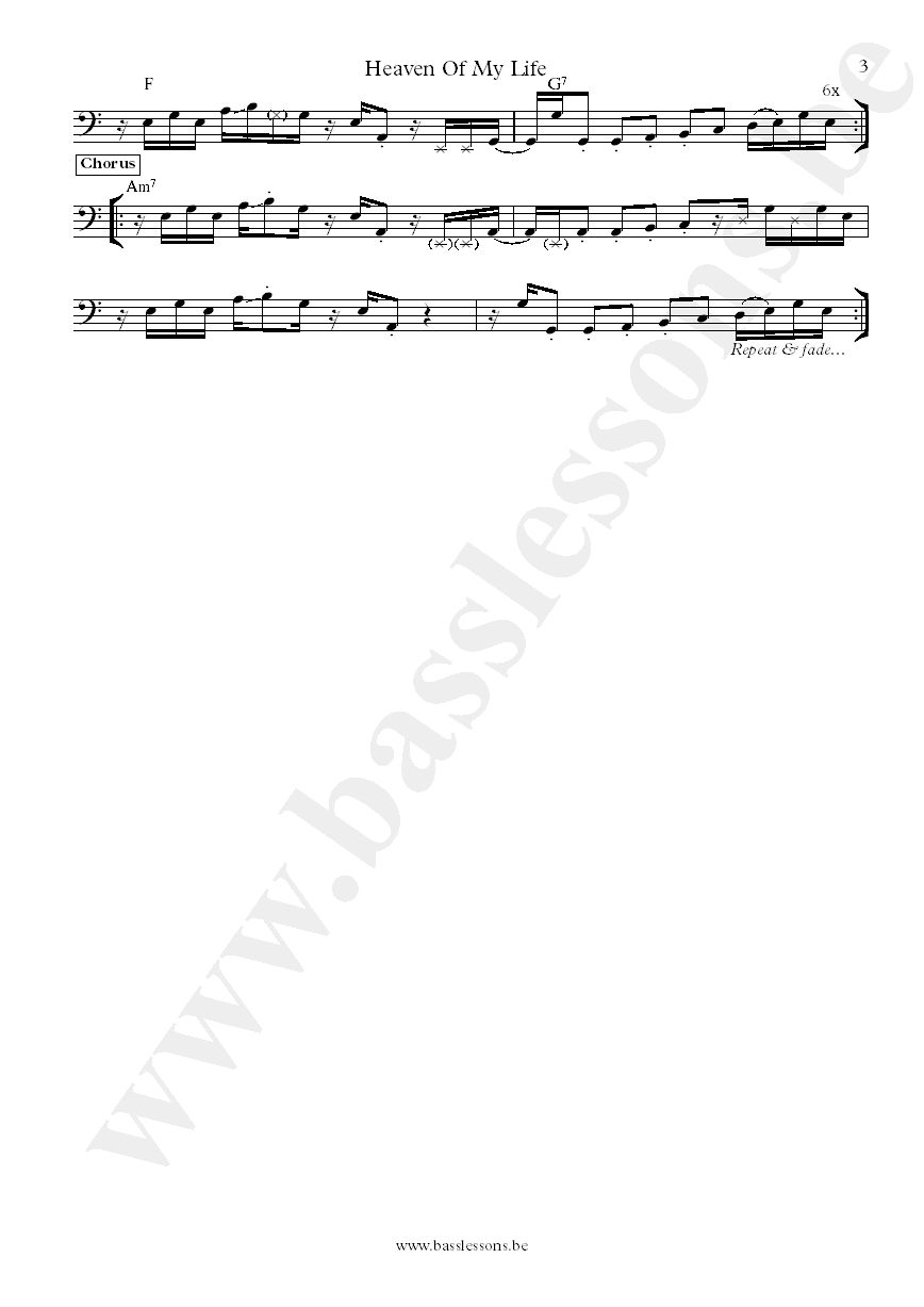 Change Heaven of My Life David Romani bass transcription part 3