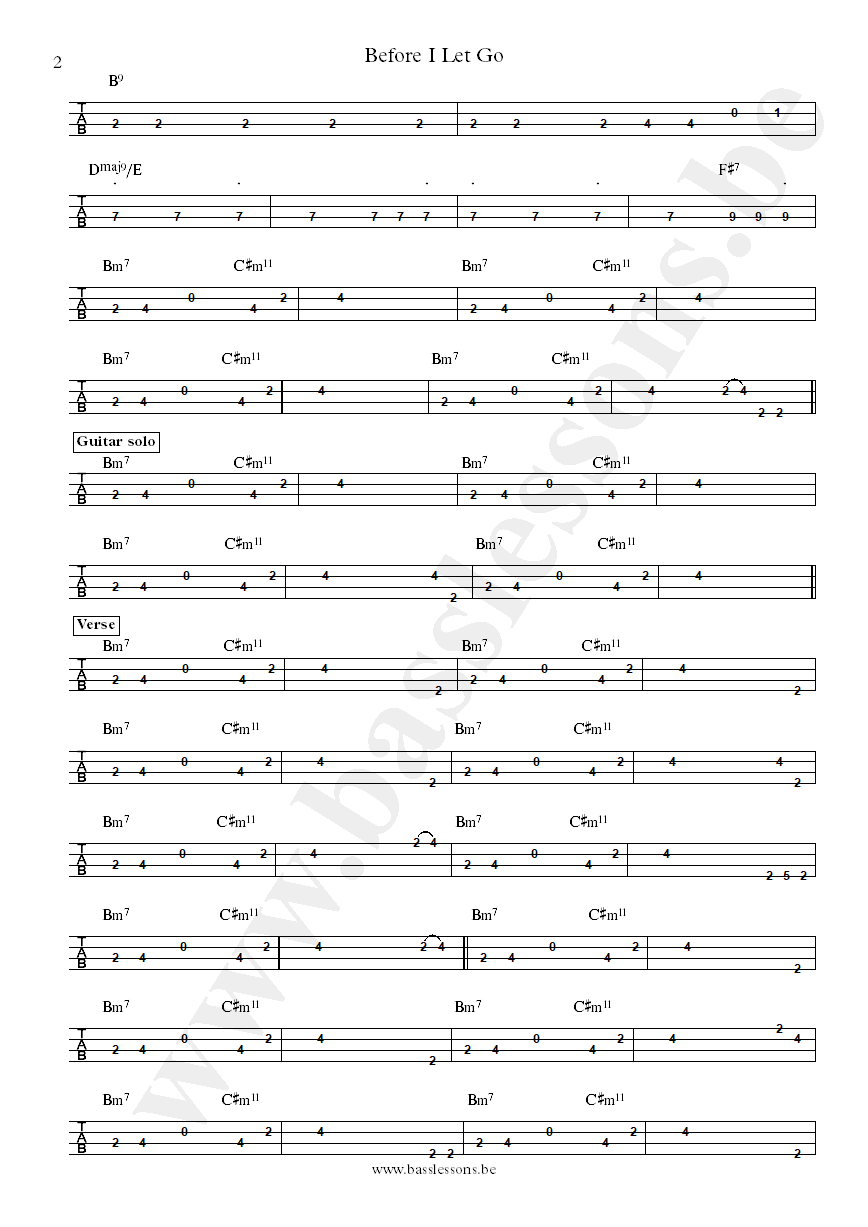 Maze Before I Let Go Robin Duhe bass tab part 2