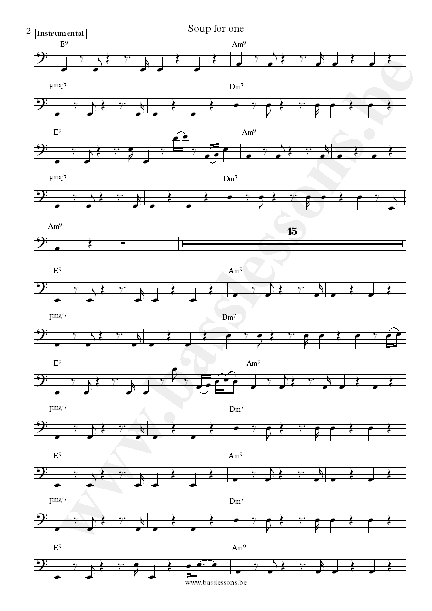Chic Soup for One Bernard Edwards bass transcription part 2