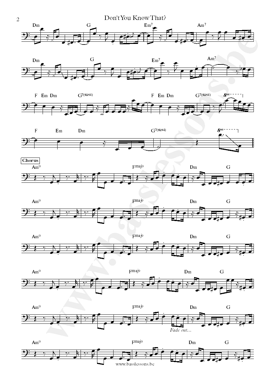 Luther Vandross Dont You Know That Marcus Miller bass transcription part 2