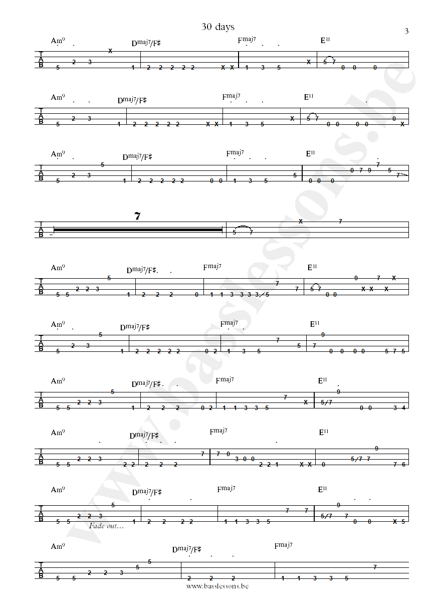 The PBUG 30 days Ben Epstein bass tab part 3