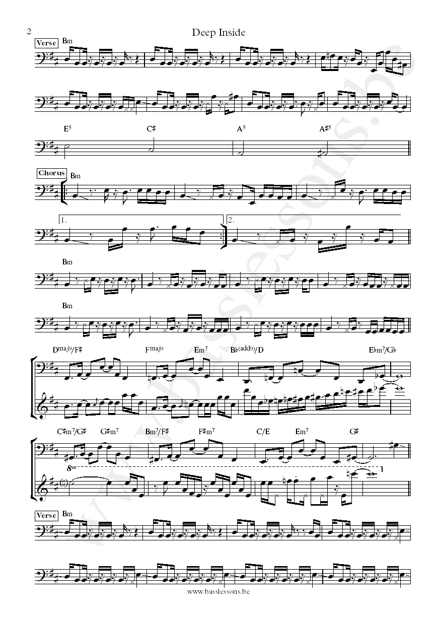 Incubus Deep Inside Dirk Lance bass transcription part 2