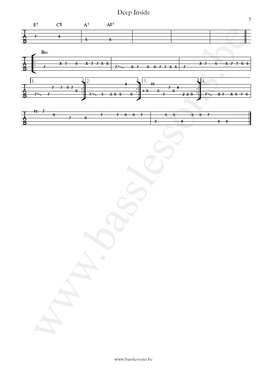 Incubus Deep Inside Dirk Lance bass tab part 3