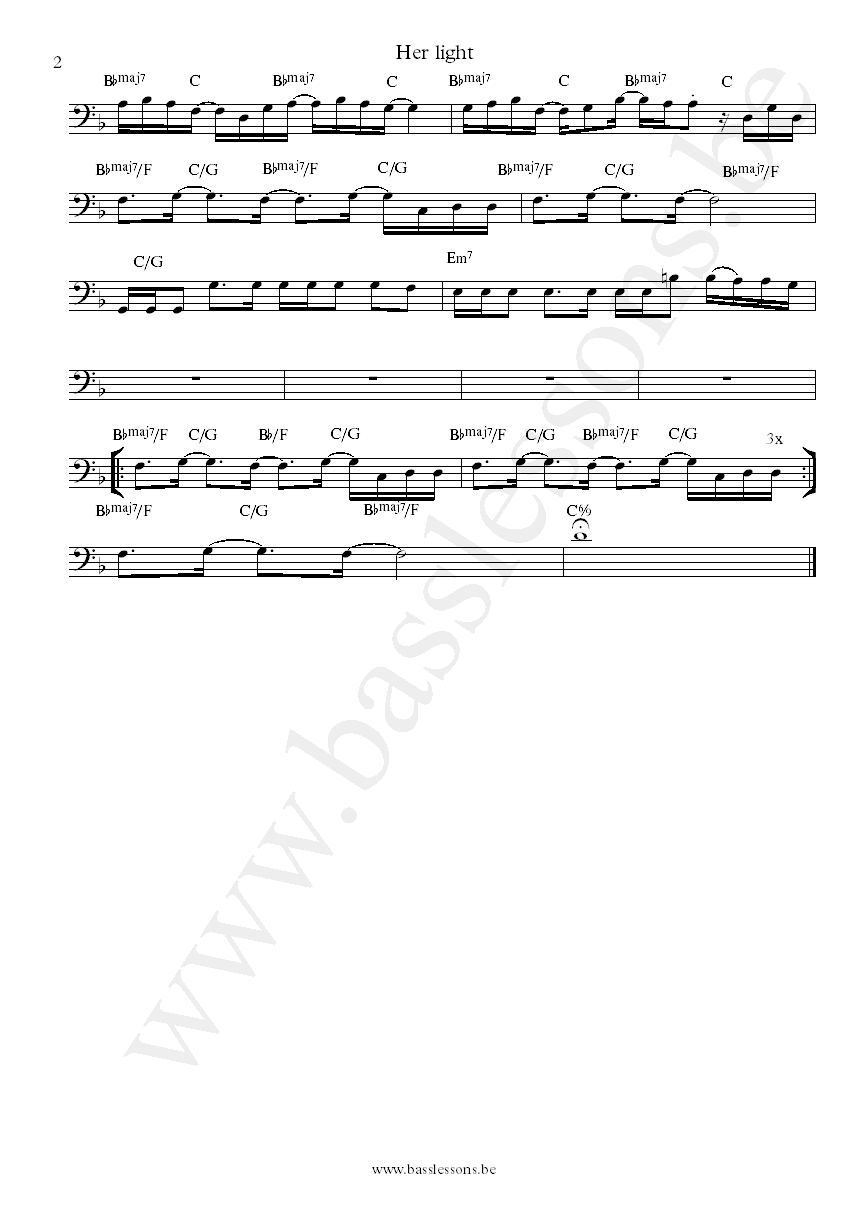 Cleo Sol her light bass transcription part 2