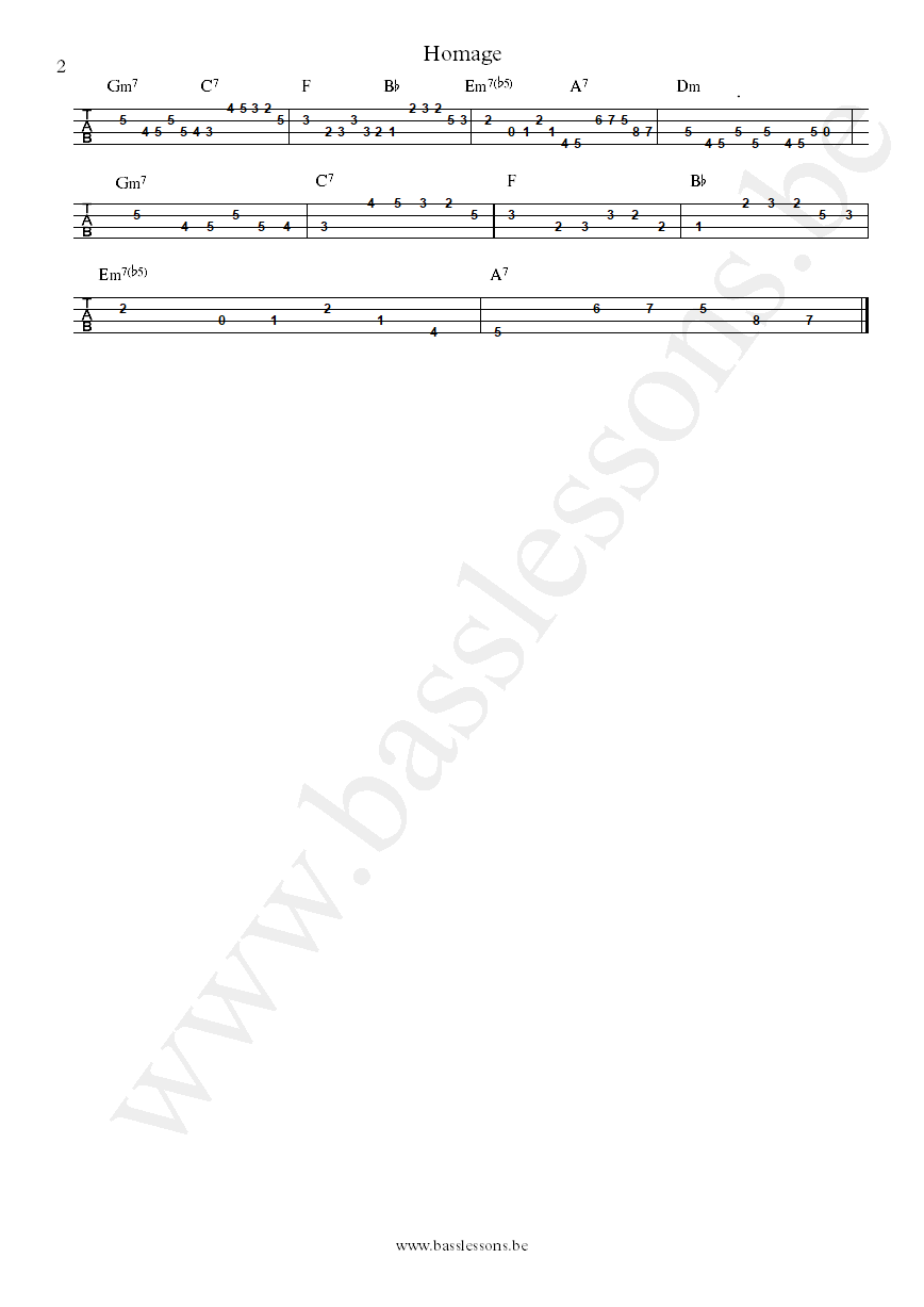 Mild High Club Homage bass tab part 2
