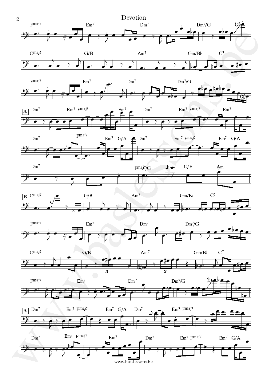 Earth, Wind & Fire Devotion Verdine White bass transcription part 2