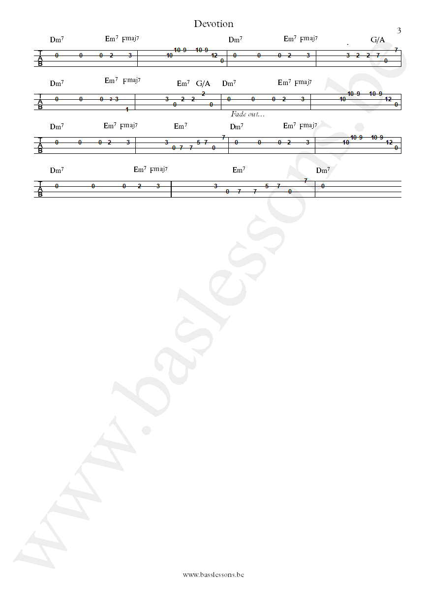 Earth, Wind & Fire Devotion Verdine White bass tab part 3