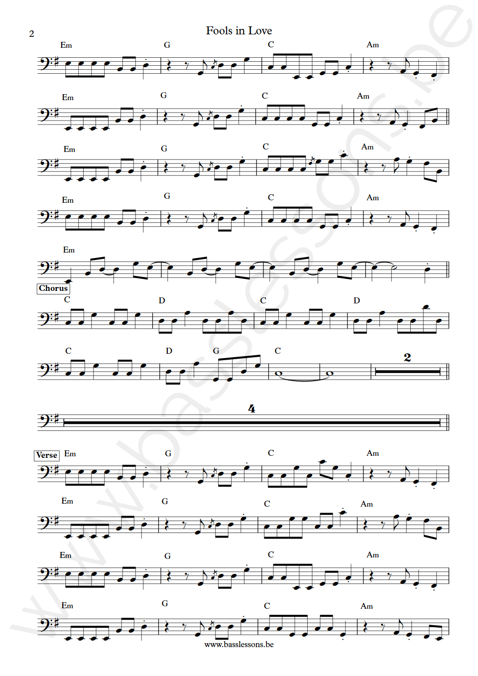 Joe Jackson Fools in Love Graham Maby bass transcription part 2