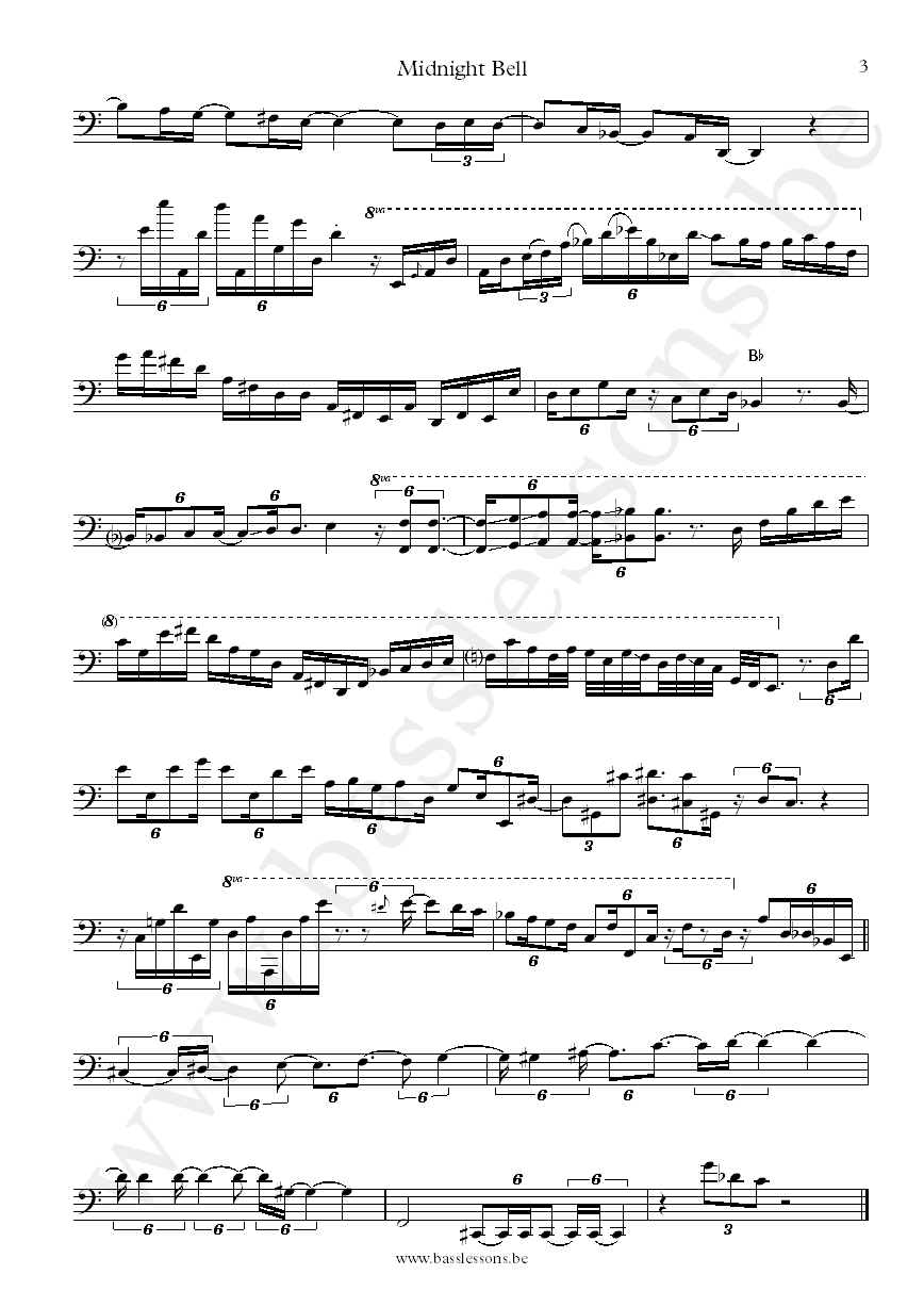 Planet X Midnight Bell Jimmy Johnson bass transcription part 3