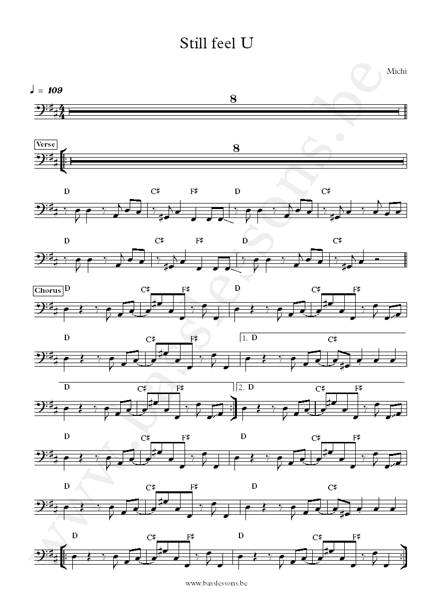 Michi Still feel u bass transcription