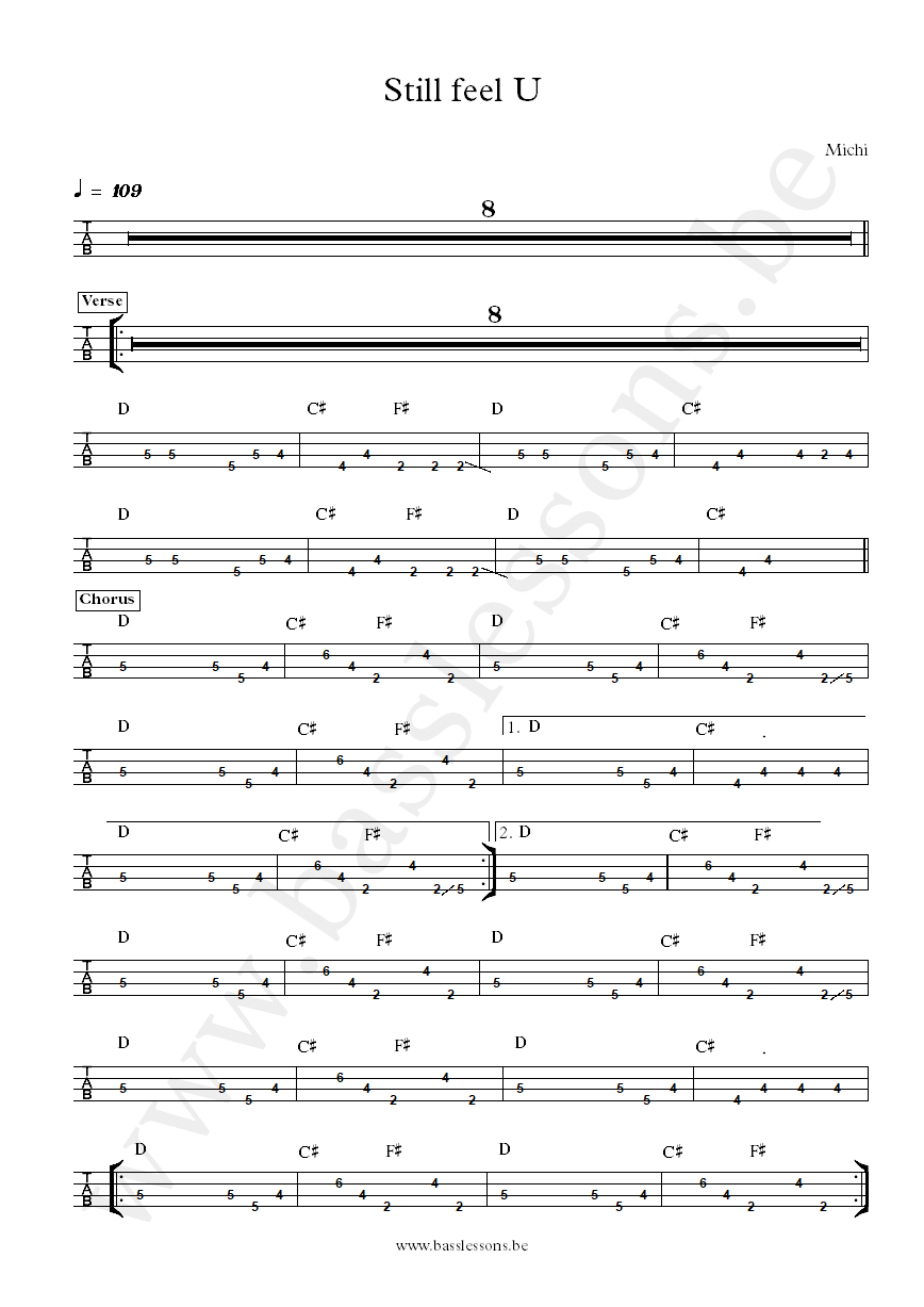 Michi Still feel u bass tab