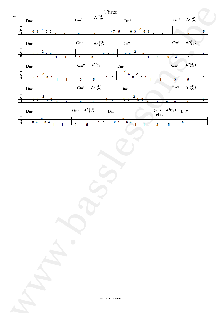 Nicholas Payton Three Andrew Randazzo bass tab part 4