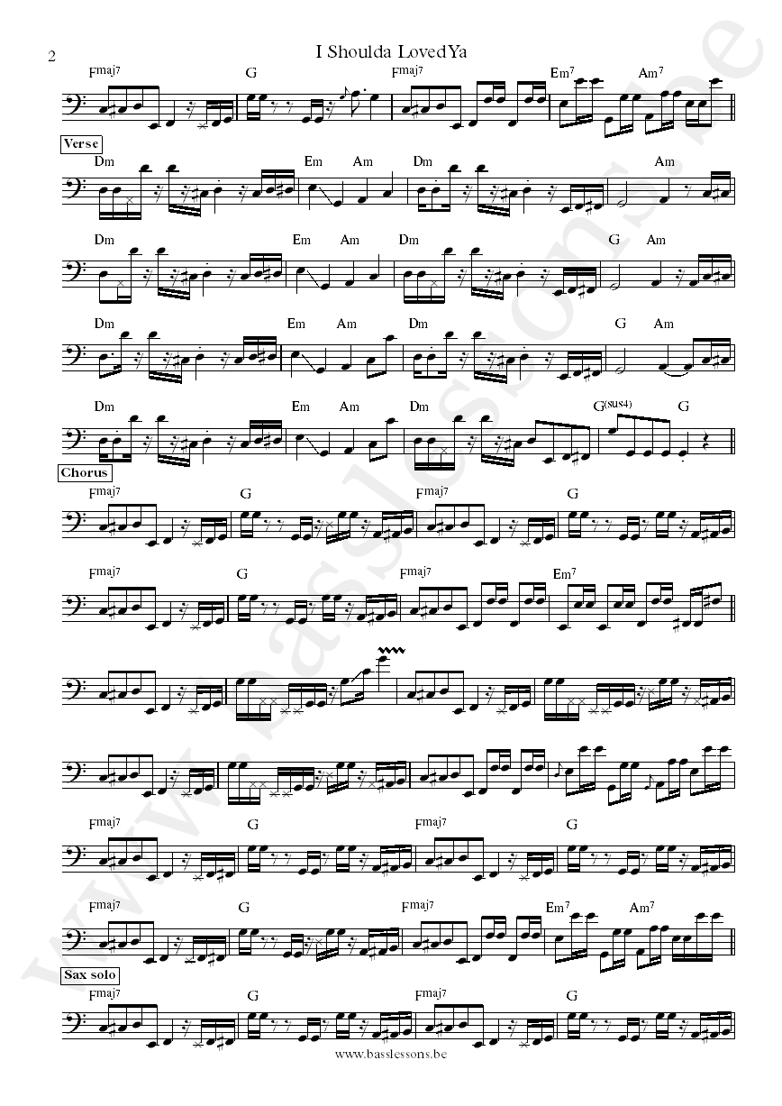 Narada Michael Walden I Shoulda Loved Ya T.M. Stevens bass transcription part 2
