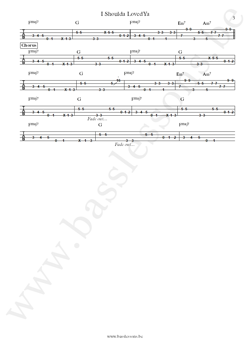 Narada Michael Walden I Shoulda Loved Ya T.M. Stevens bass tab part 3
