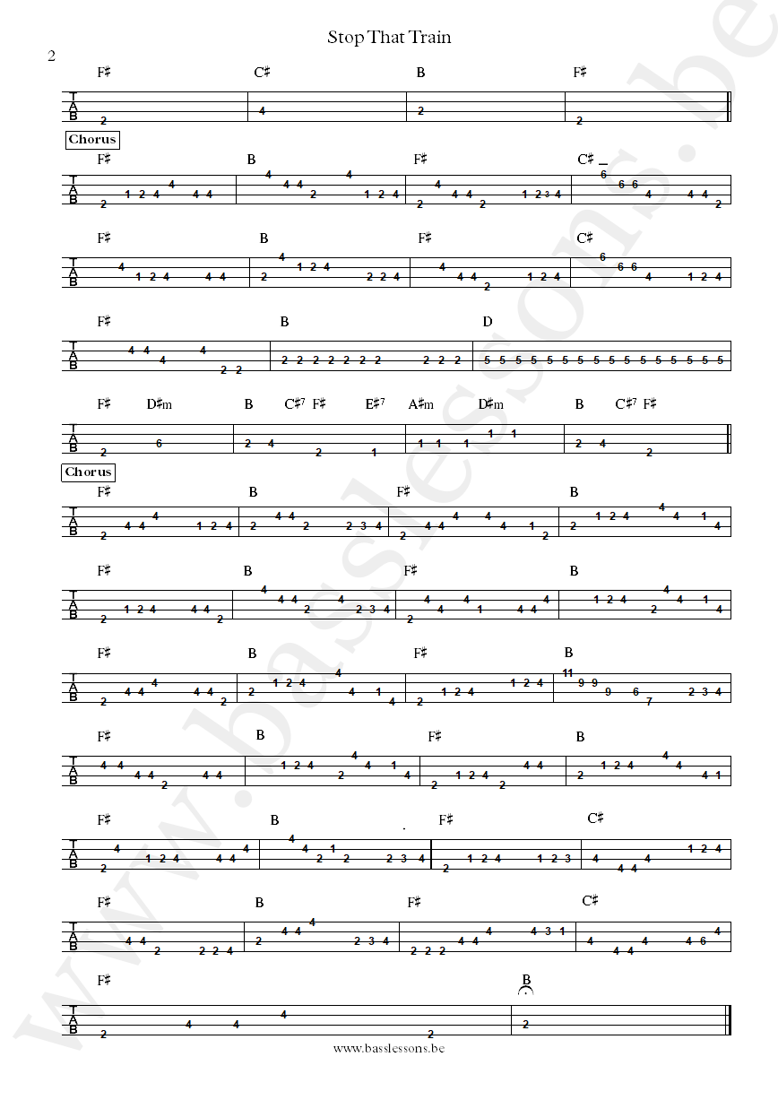 The Meters stop that train George Porter Jr. bass tab part 2