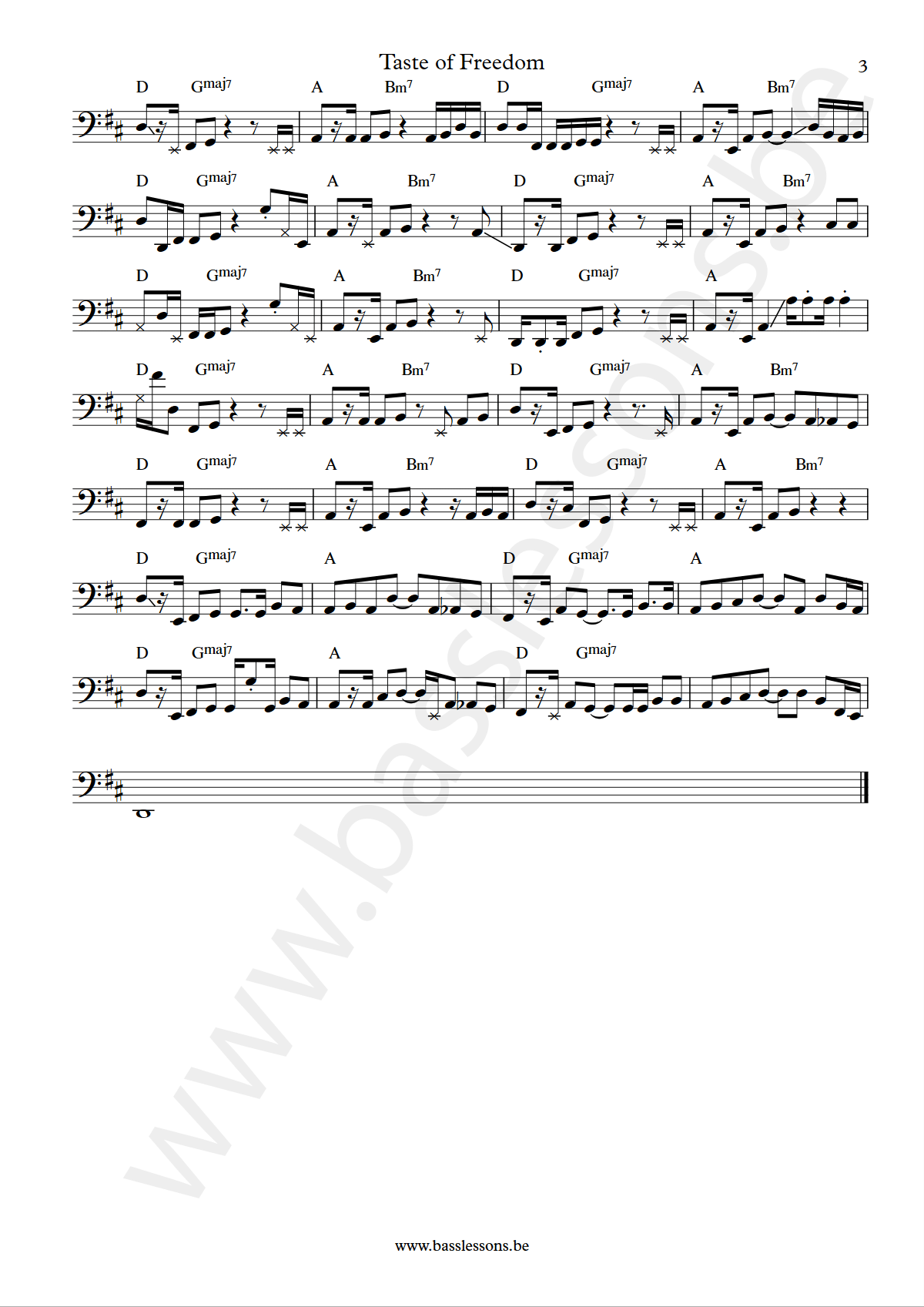 PBUG Taste of freedom Ben Epstein bass transcription part 3