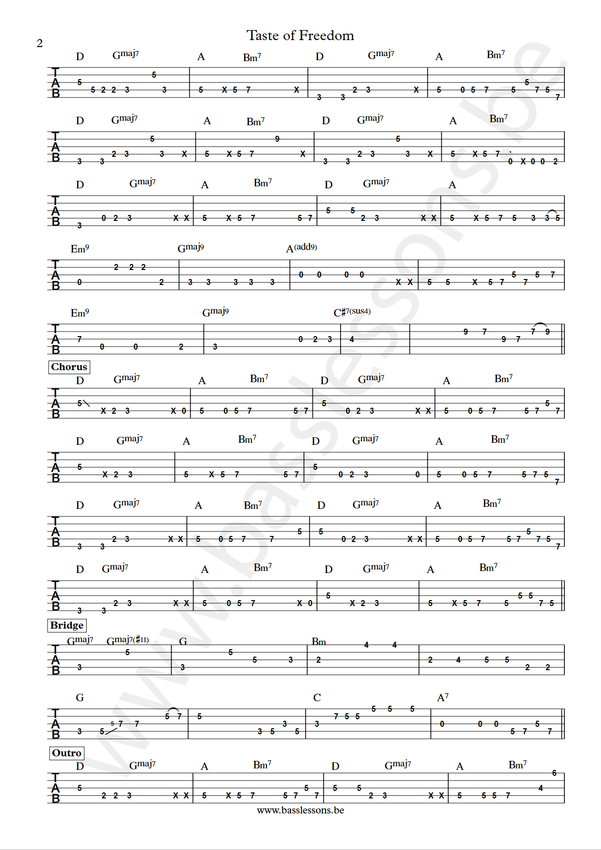 PBUG Taste of freedom Ben Epstein bass tab part 2