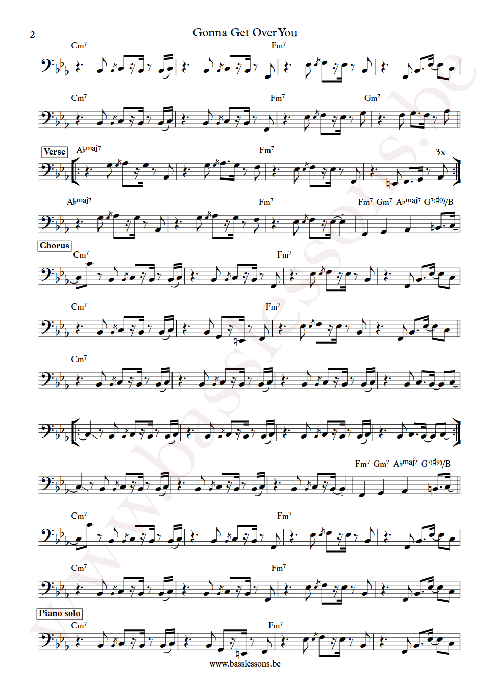 France Joli Gonna Get Over You Arnold Wilson bass transcription part 2