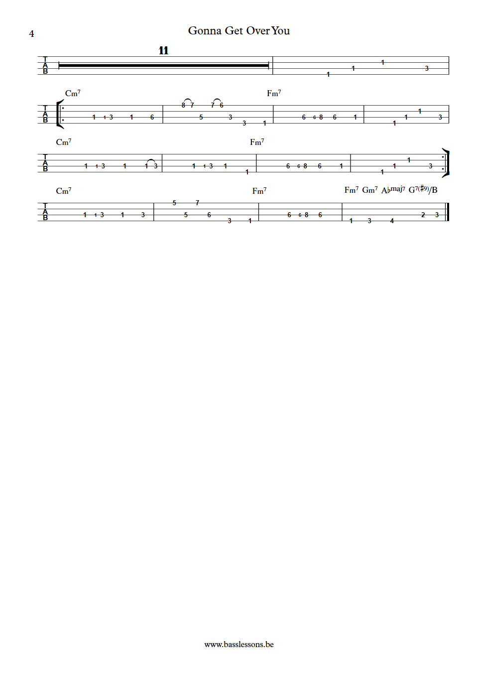 France Joli Gonna Get Over You Arnold Wilson bass tab part4