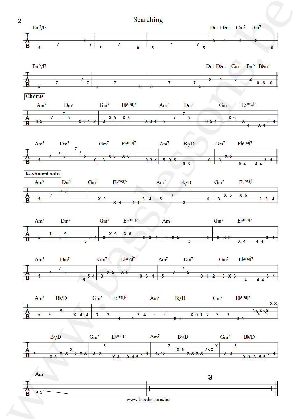 Erykah Badu Searching Hubert Eaves IV bass tab part 2