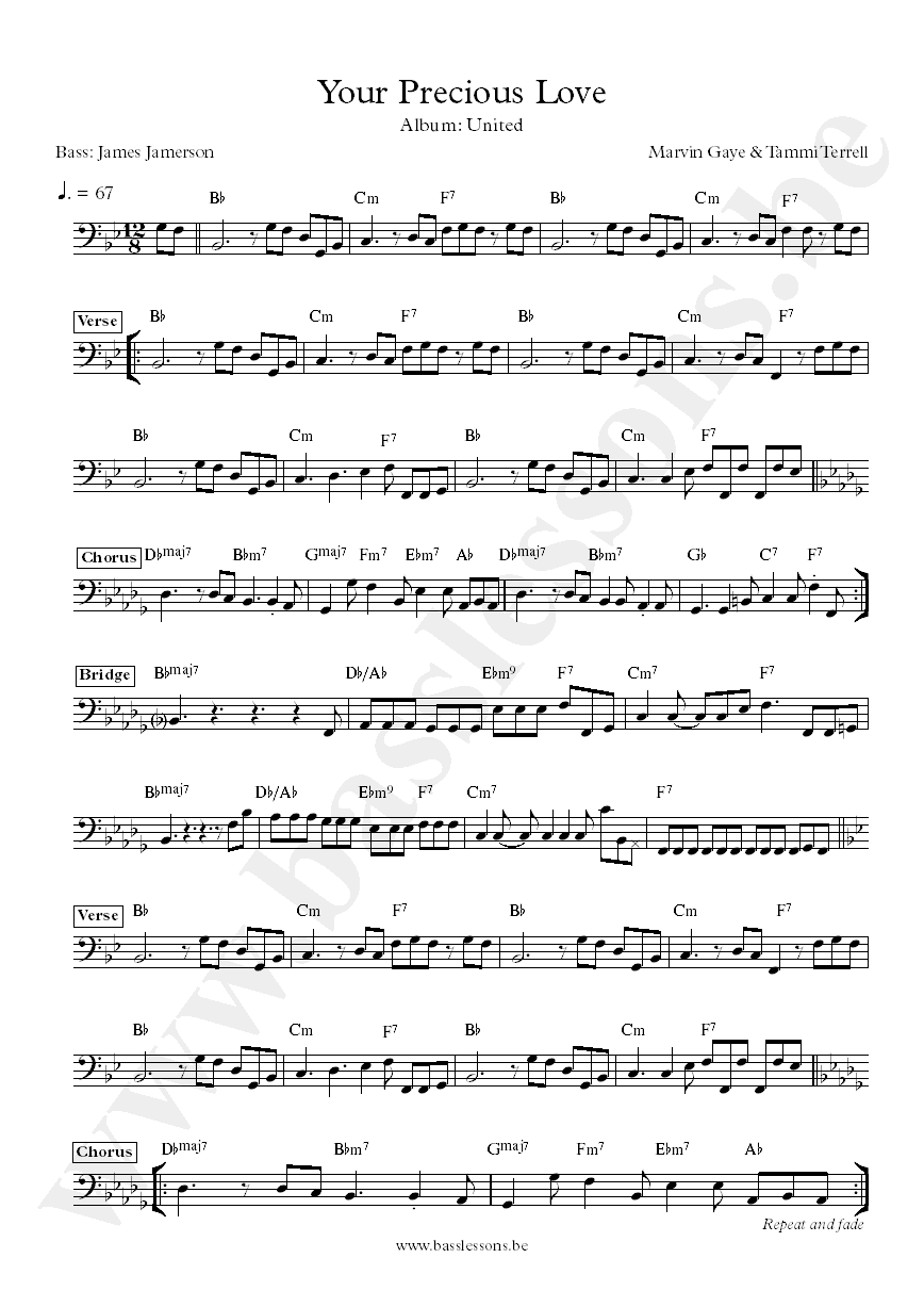 Marvin Gaye and Tammi Terrell Your Precious Love James Jamerson bassline