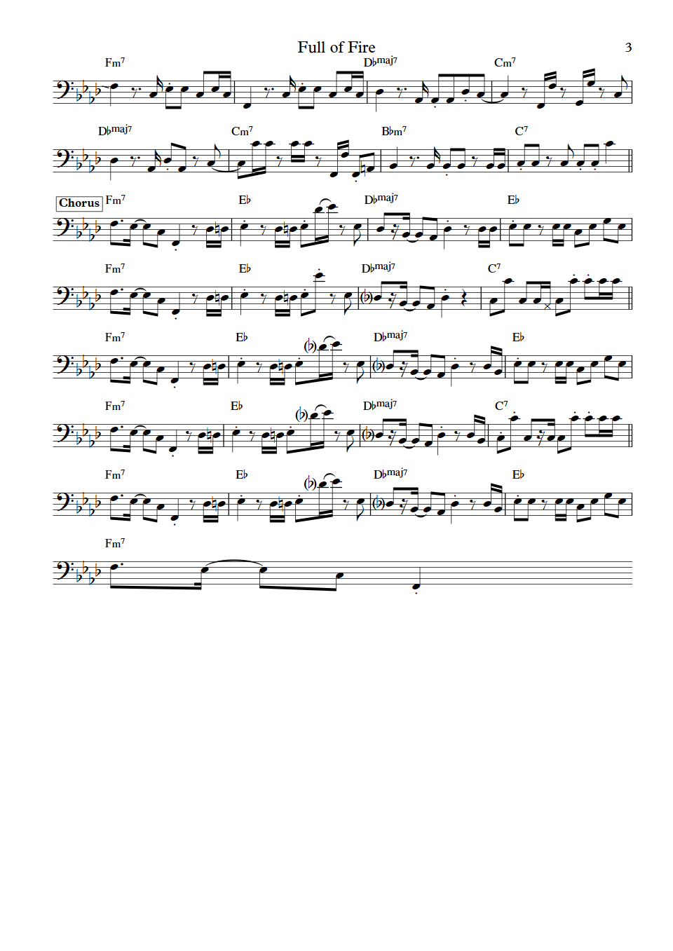 Shalamar Full of fire Leon Sylvers III bass transcription part 3