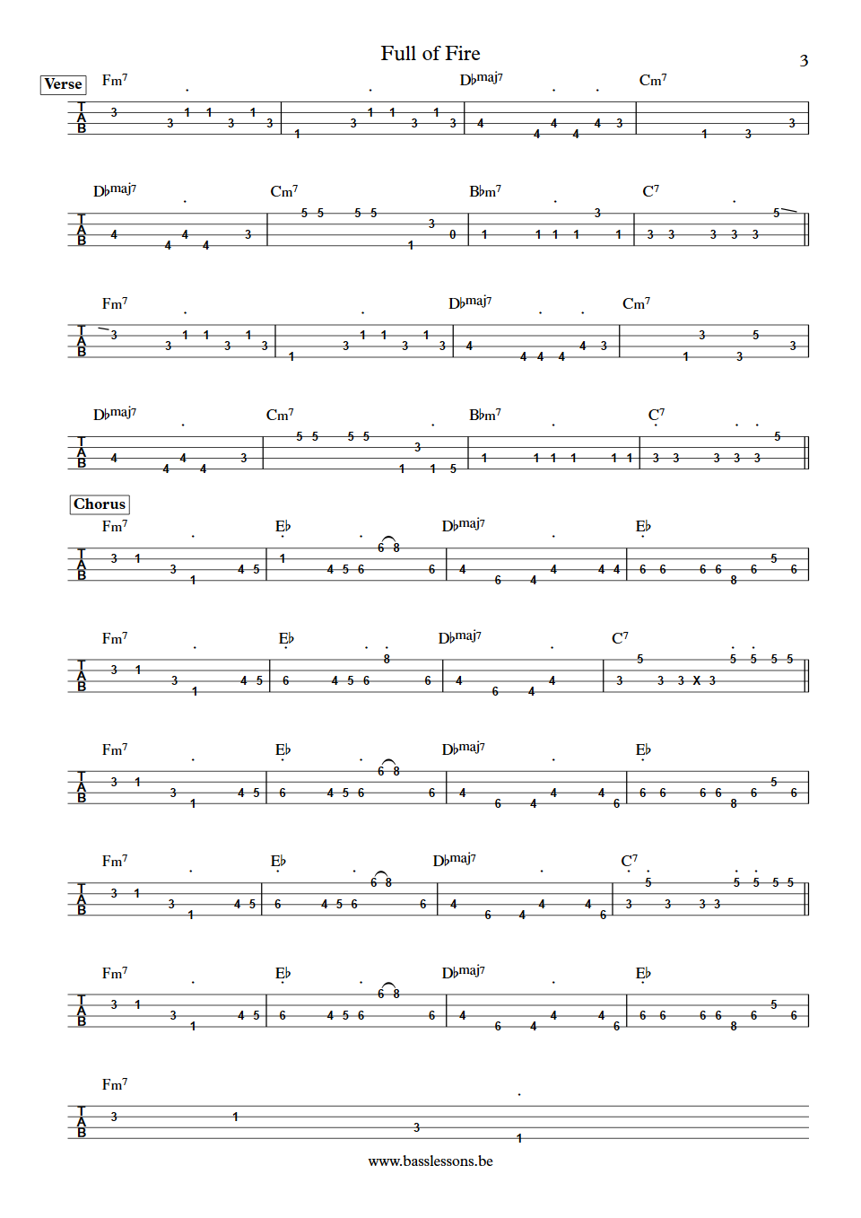 Shalamar Full of fire Leon Sylvers III bass tab part 3