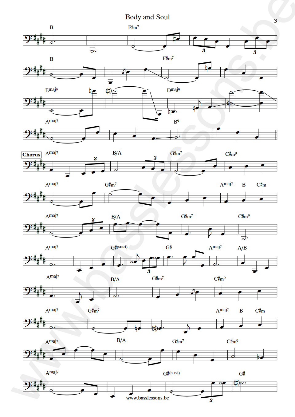 Anita Baker Body and Soul Nathan East  bass transcription part 3