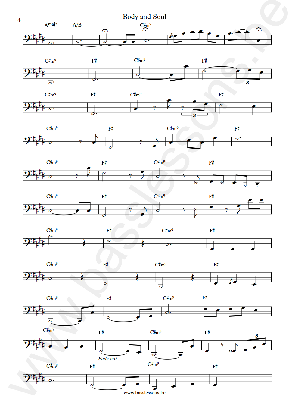 Anita Baker Body and Soul Nathan East  bass transcription part 4