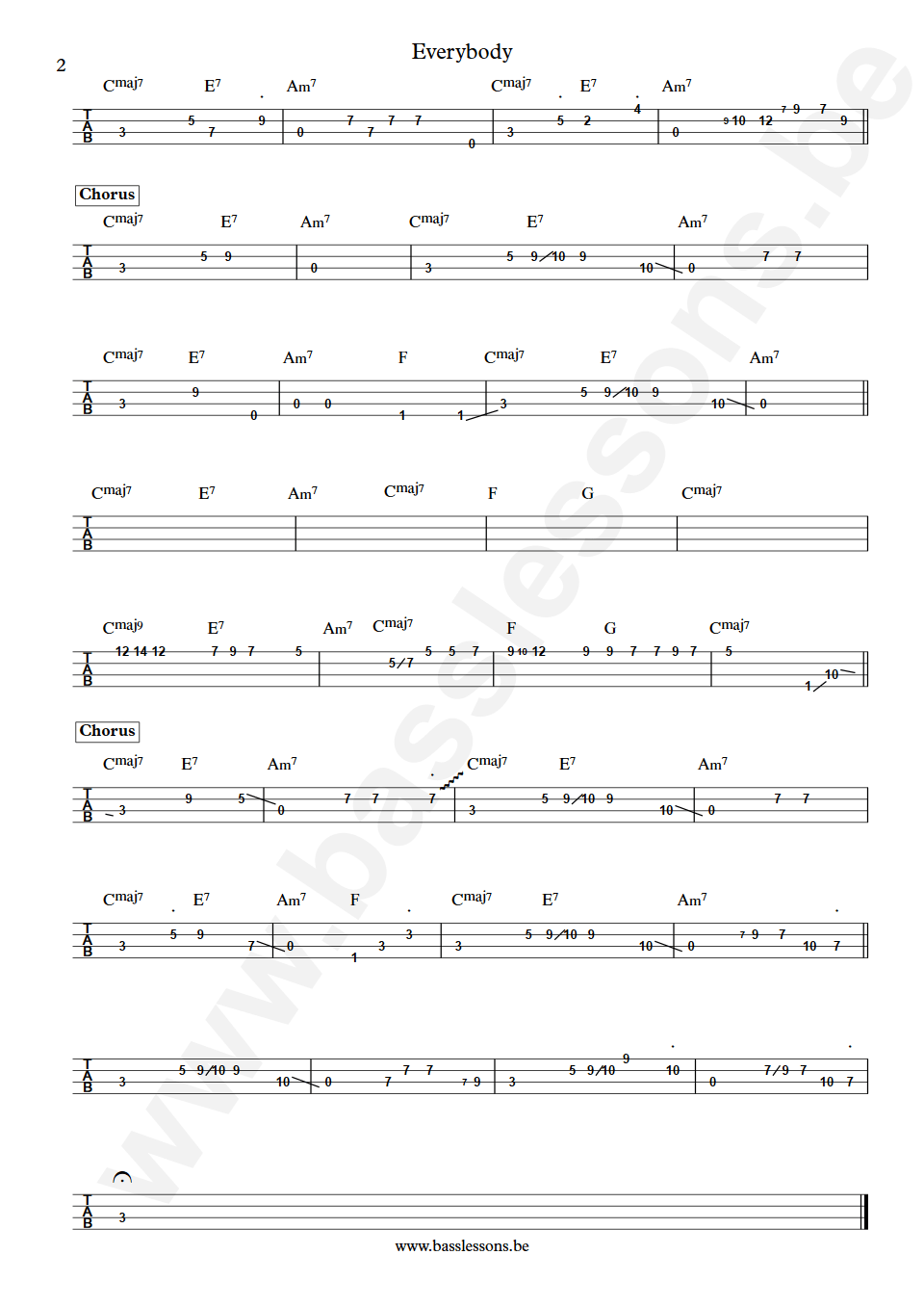 Mac Miller Everybody bass tab part 2