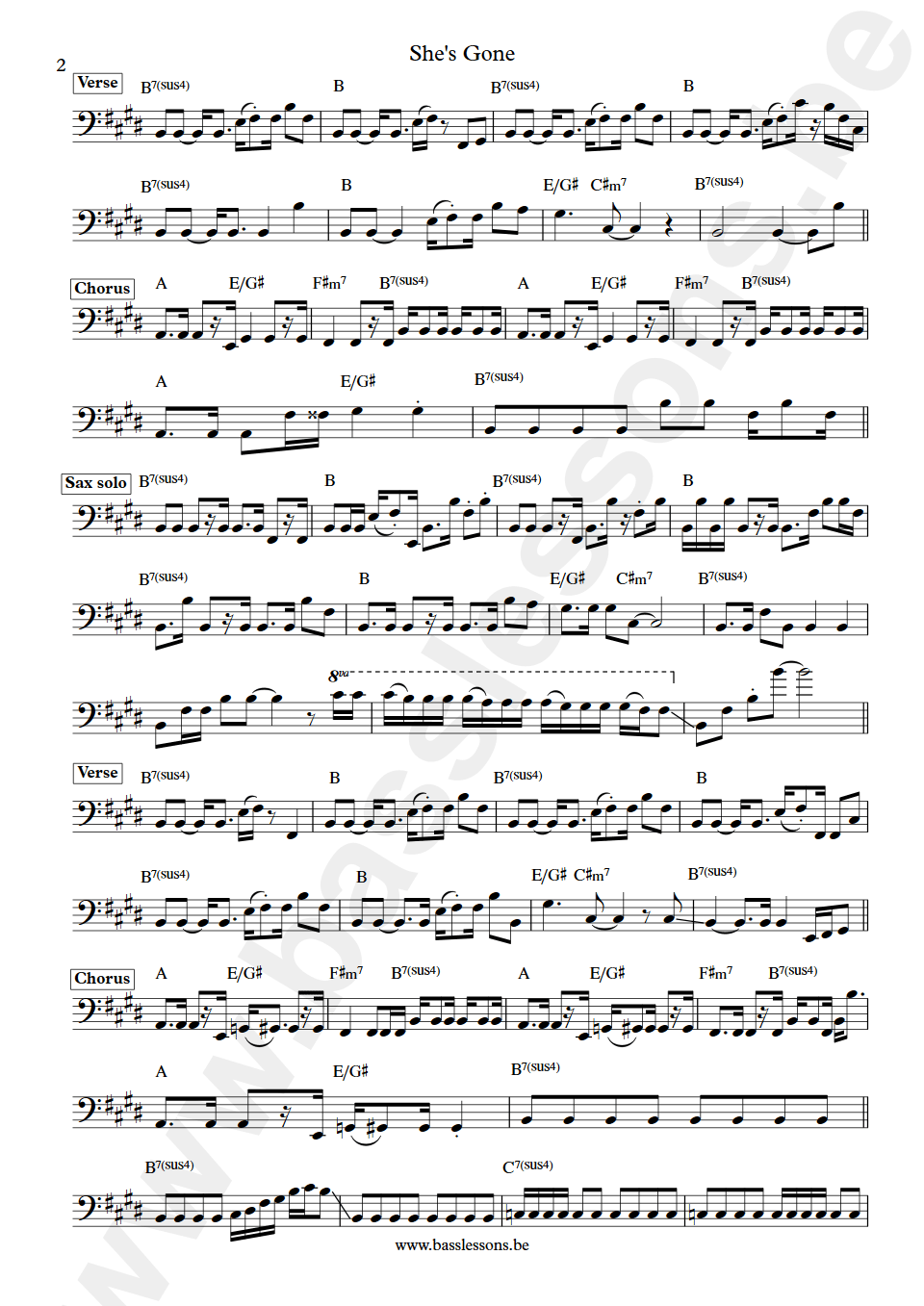 Hall & Oates Shes Gone Steve Gelfand bass transcription part 2