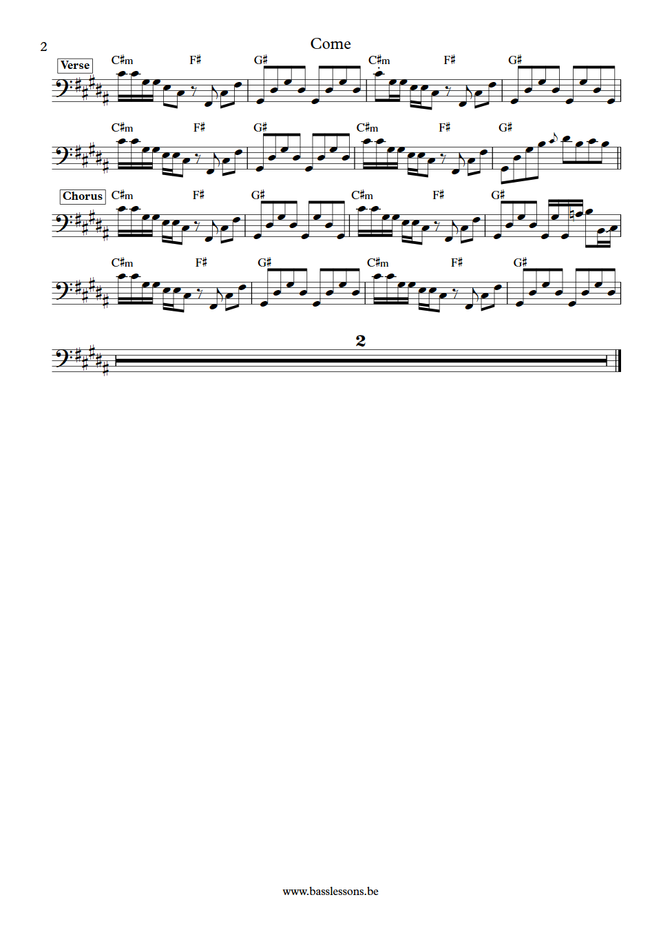 Jain come bass transcription part 2