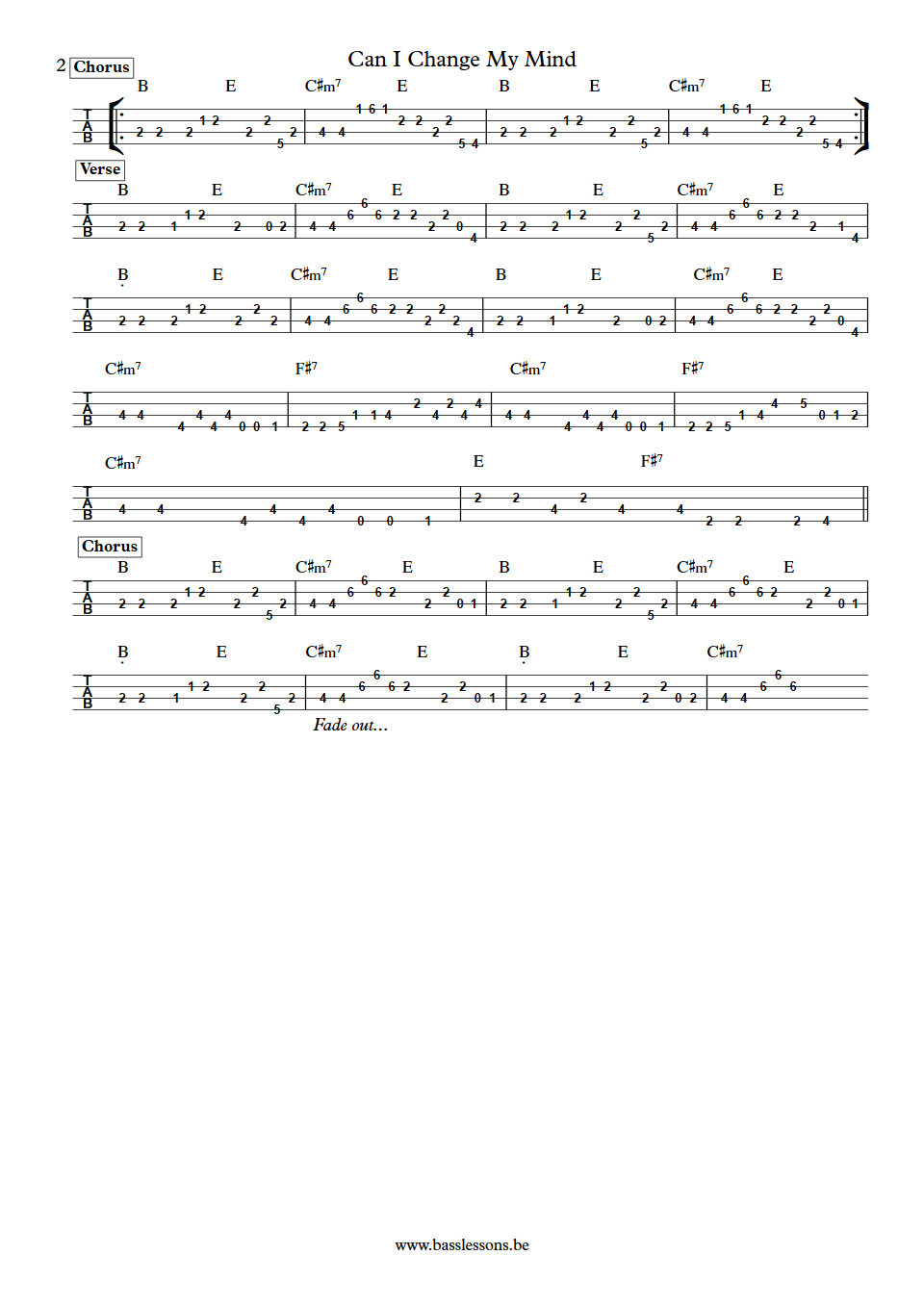 Tyrone Davis Can I Change My Mind  bass tab part 2