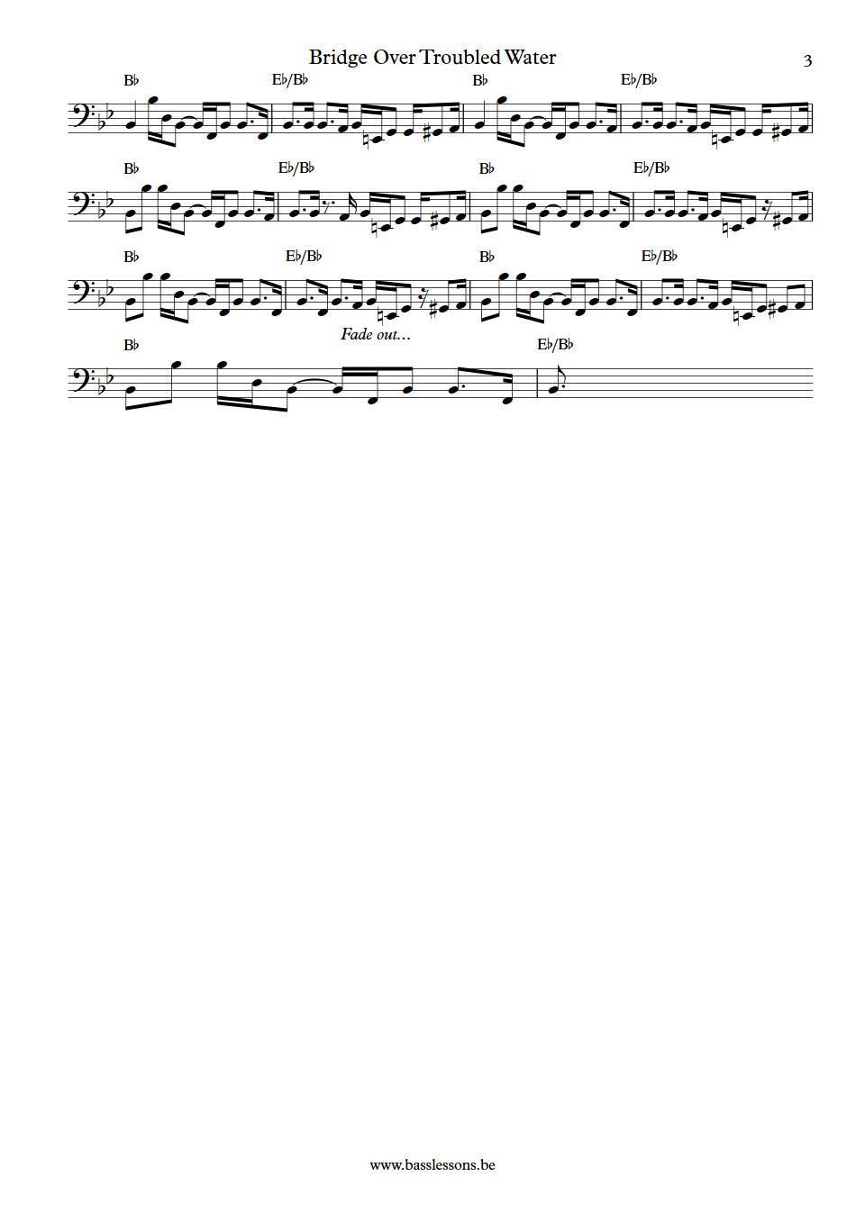 Aretha Franklin Bridge Over Troubled Water Chuck Rainey bass transcription part 3