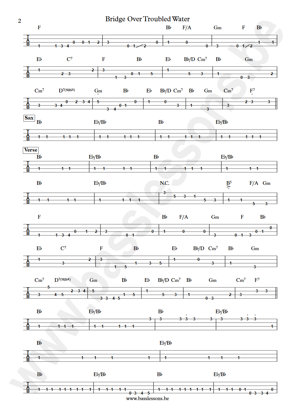 Aretha Franklin Bridge Over Troubled Water Chuck Rainey bass tab part 2
