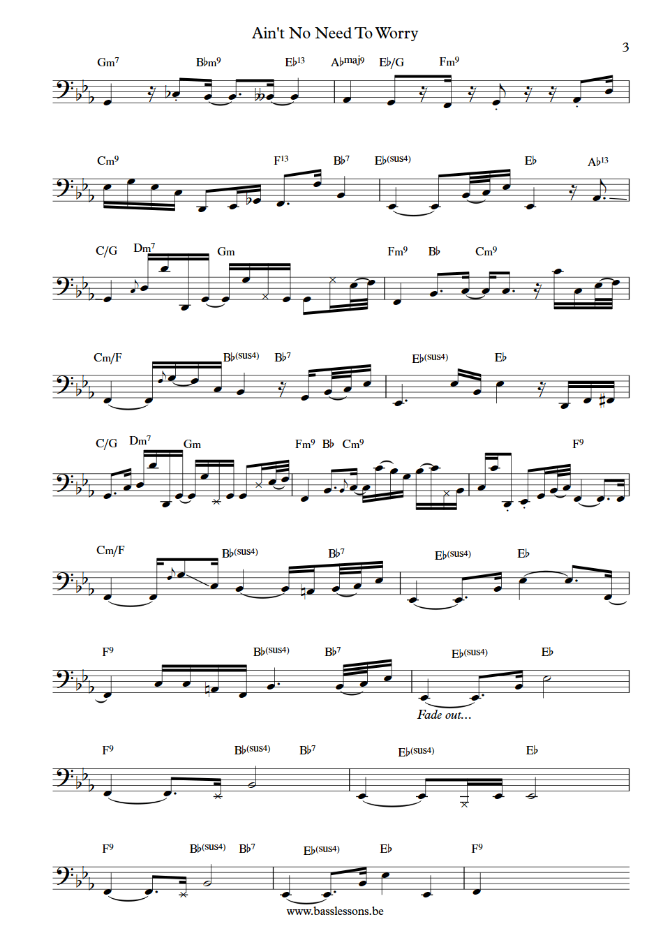 The Winans feat. Anita Baker  Ain't No Need To Worry Abraham Laboriel bass transcription part 3