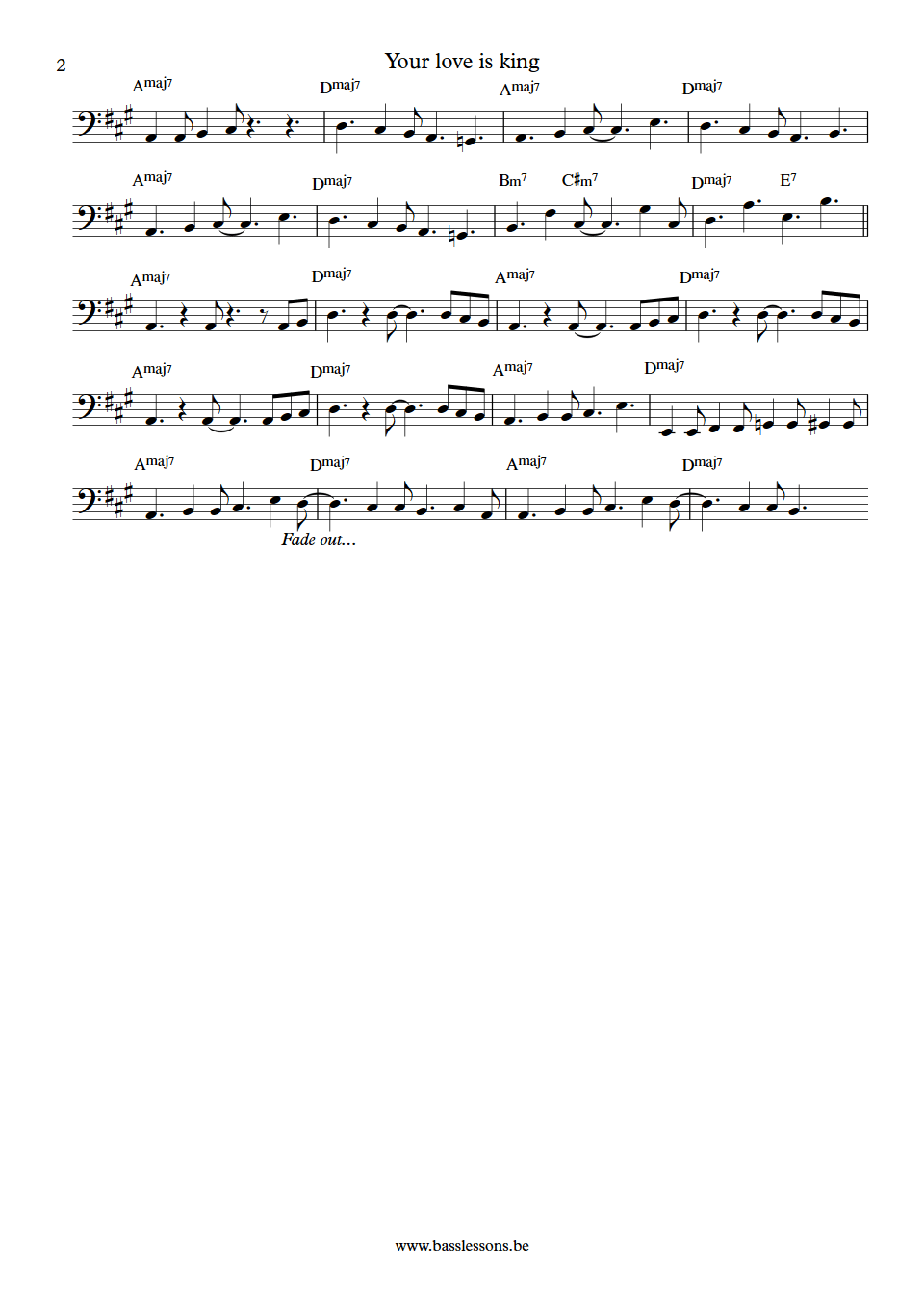 Sade Your love is king Paul S. Denman bass transcription part 2