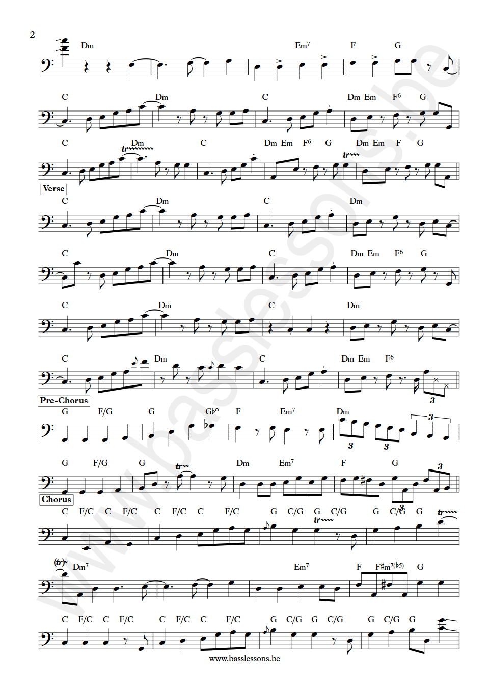 Wham Credit Card Baby Deon Estus bass transcription part 2