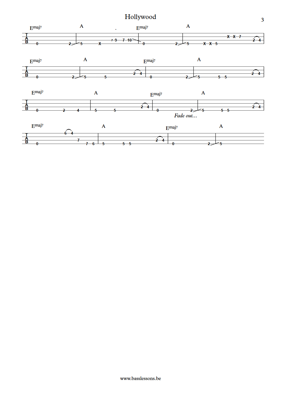 Rufus and Chaka Khan Hollywood Bobby Watson bass tab part 3